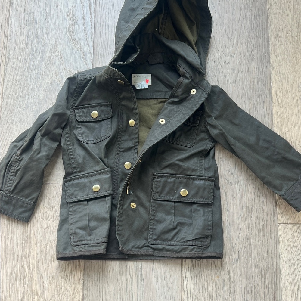 J. Crew Crewcuts Kids Olive Hooded Raincoat